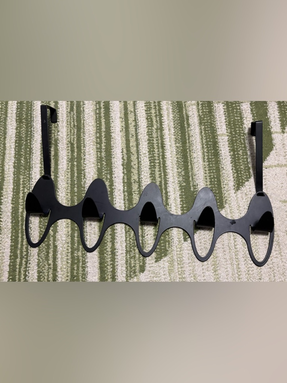 Black Metal Over the Door Clothing/Towel Rack